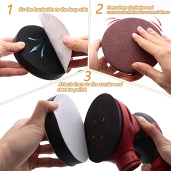 3 Pack Interface Pads, 5 Inch Hook and Loop Soft Density Sponge Cushion Buffer Backing Pad, Foam Sanding Interface Pads for Orbital Sander Automotive Woodworking Polishing