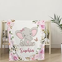 Vista 3 de MeMate Personalized Name Baby Blanket - Custom Blanket with Name for Baby - Personalized Baby Blanket for Girls - Floral Fleece Blanket for Baby