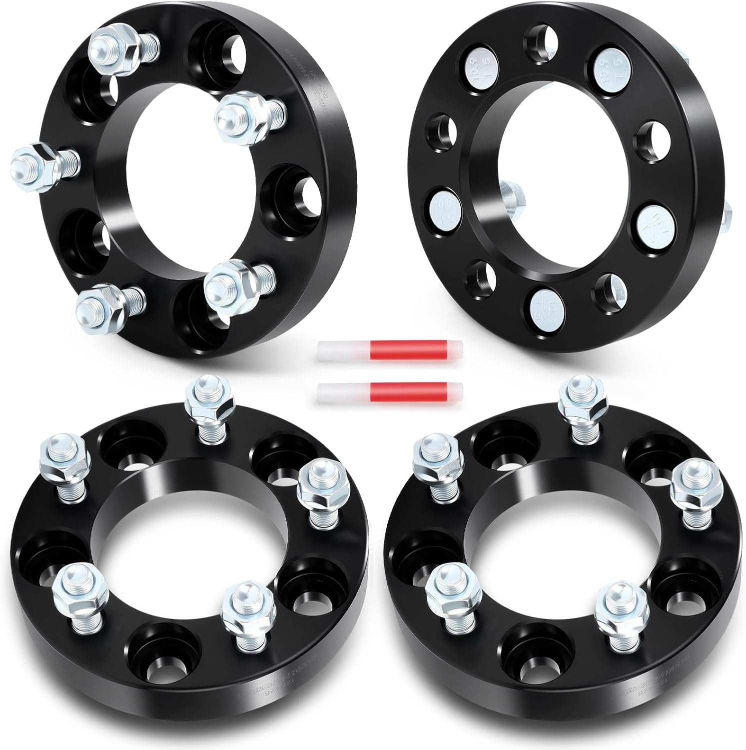 SCITOO 4pcs Wheel Spacers 1" 5x4.5 Bore 82.5mm Studs 12x1.25 5Lug Wheel Spacers Adapters Fit for for Chevrolet City Express for Nissan Altima for Nissan Rogue for Nissan Sentra for Nissan Maxima