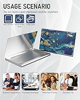 Vista 6 de Weaninyiu - Organizador delgado de metal para tarjetas de visita, billetera de bolsillo cuadrada profesional de acero inoxidable para trabajadores