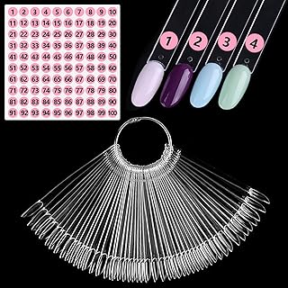 Clear Nail Swatch Sticks with Number Stickers, 50 Pcs Oval Nail Sample Swatches for Gel Polish Color Display Practice Nail Tips muestrario de colores para uñas Manicure Supplies