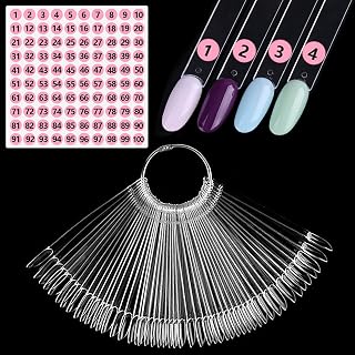 Clear Nail Swatch Sticks with Number Stickers, 50 Pcs Oval Nail Sample Swatches for Gel Polish Color Display Practice Nail Tips muestrario de colores para uñas Manicure Supplies - Amazon product rated Grade A