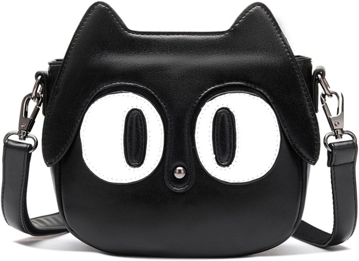 Cute Big Eyes Cat Sling Bag Should Bag for Girls PU Leather Crossbody Bag