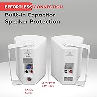 Vista 6 de Pyle Sistema de altavoces impermeables de montaje en pared de 6.5 pulgadas para sistema de sonido envolvente Bluetooth inalámbrico en interiores