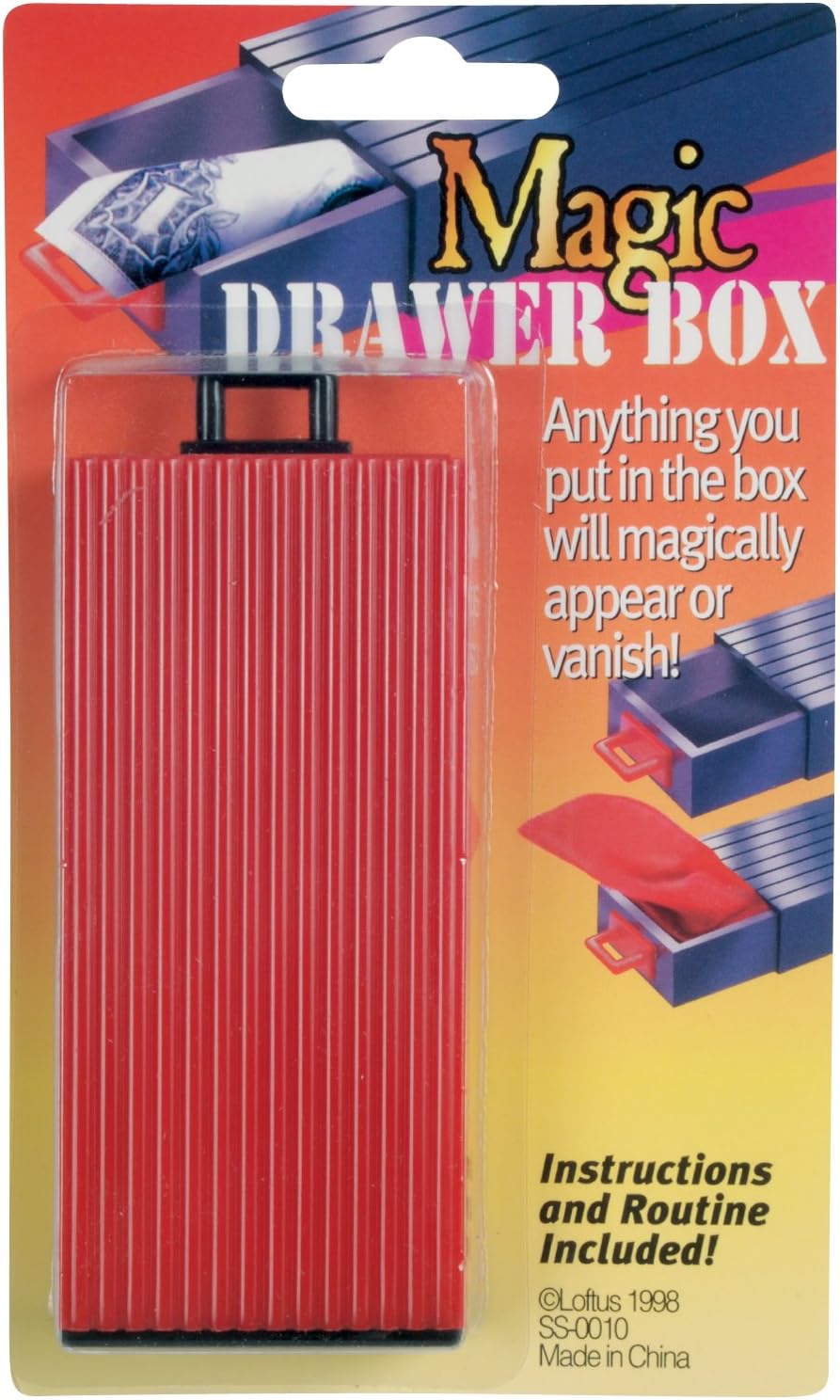 Vanishing Item Magic Drawer Box 4.25" Close-Up Magic Trick, Red Black
