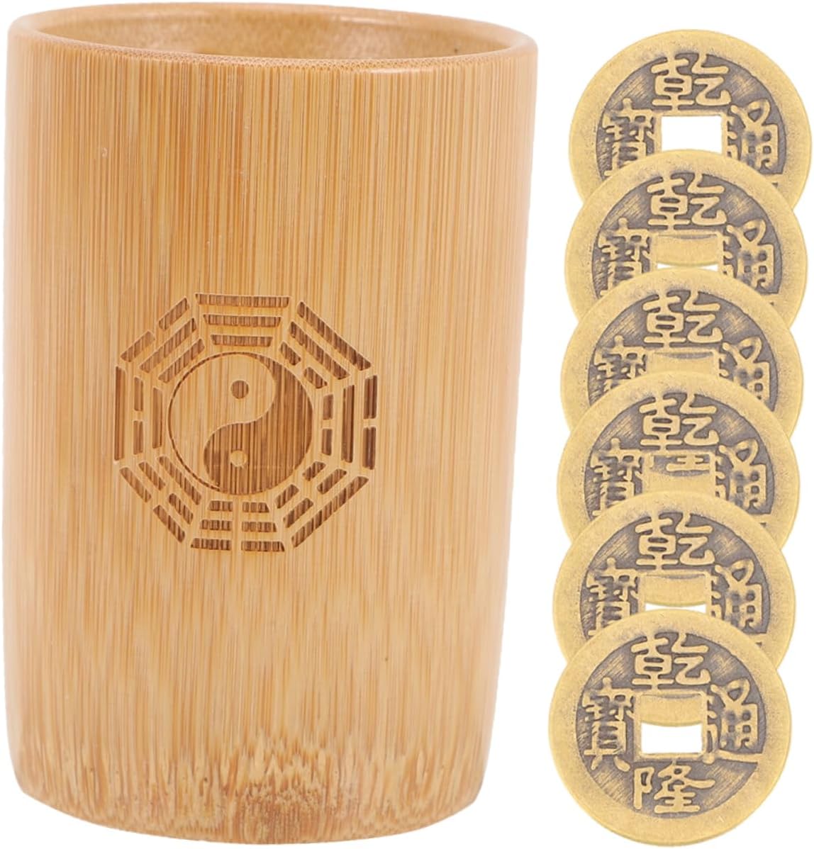 Ching Divination Game Bamboo Tube Fortune Telling Tools Chinese Coin Lucky Divination Supplies