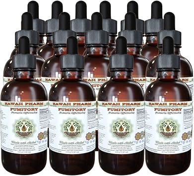 Hawaii Pharm Fumitory Alcohol-Free Liquid Extract, Fumitory Fumaria officinalis Dried Herb Glycerite Natural Herbal Supplement 15x4 oz