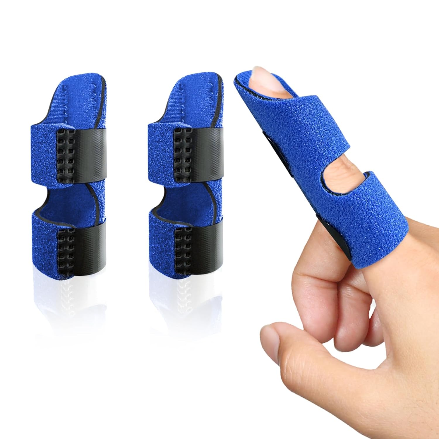 Finger Splint, Universal Trigger Finger Brace for Broken/Arthritis Pain and Sprain Relief, Splints for Middle, Index, Ring (2 Pack,Black)