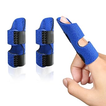 Finger Splint, Universal Trigger Finger Brace for Broken/Arthritis Pain and Sprain Relief, Splints for Middle, Index, Ring 2 Pack,Blue