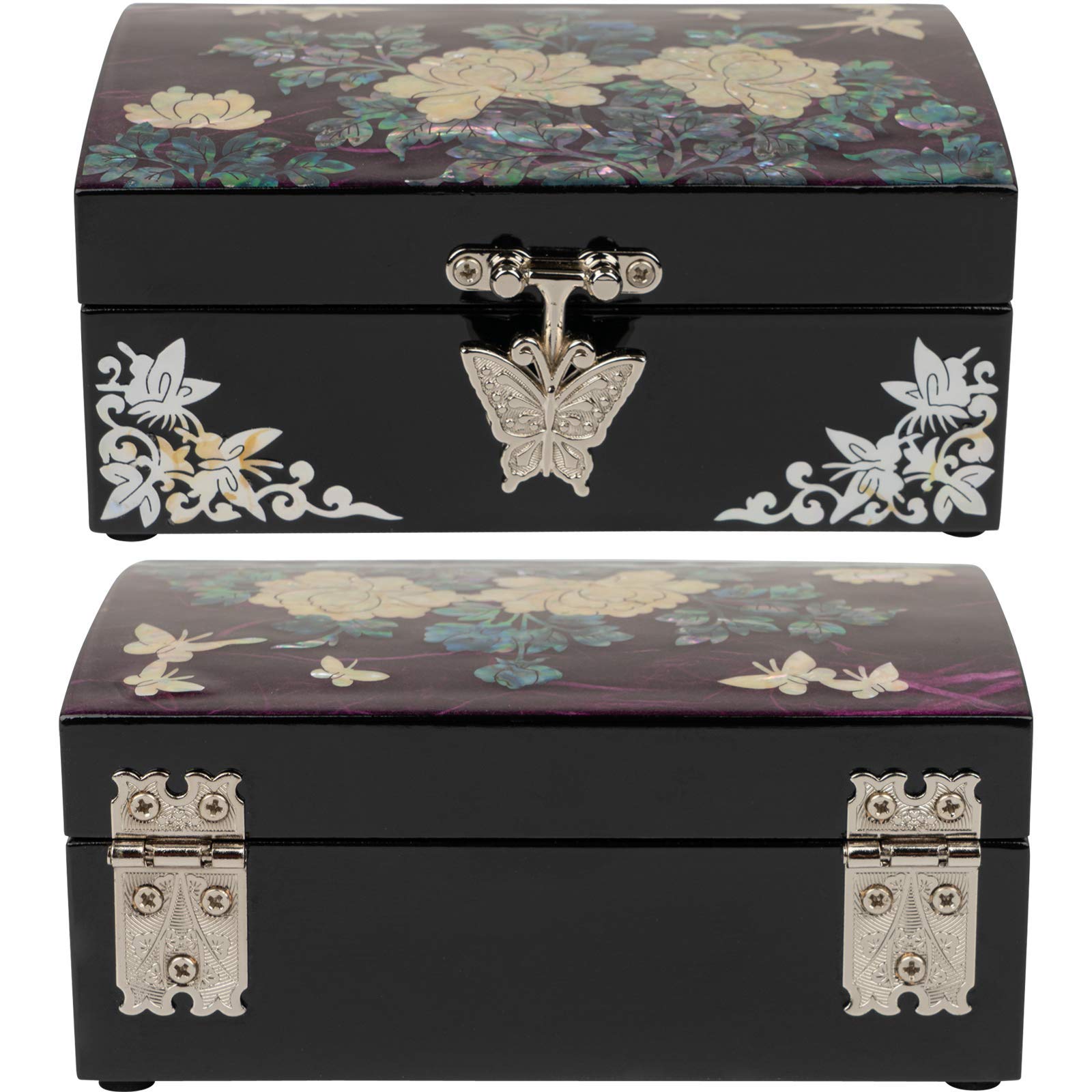Portagioie In Legno Con Madreperla E Specchio: Organizzatore Chic Per Gioielli, Regalo Elegante Per Lei