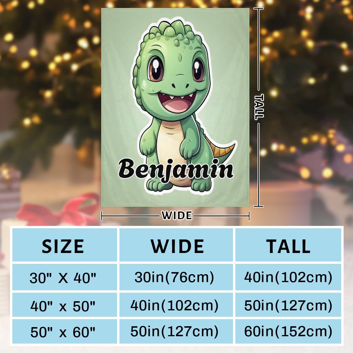 Personalized Baby Blankets for Girls Boys, Custom Baby Blanket Swaddle Toddler Fleece Blanket Personalized Gift Dinosaur Green