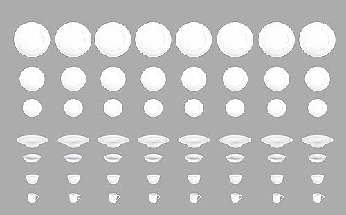 Miniatura 5 de Juego de vajilla barroca de gres (blanco, juego de 56 piezas)