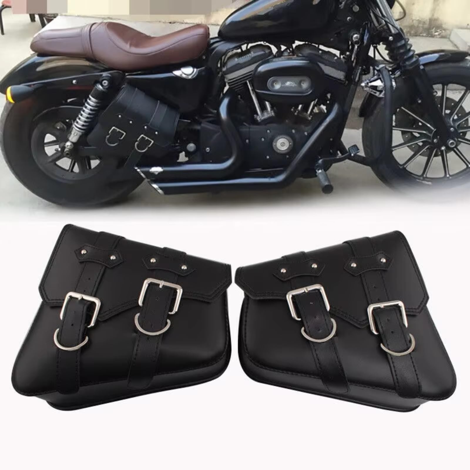 Compatibile Con Sportster XL 883 1200 48 72 1 Paio Di Borse Laterali Per Moto PU Borsa Laterale Per Attrezzi Bagagli Da Sella Accessori Sacche Moto