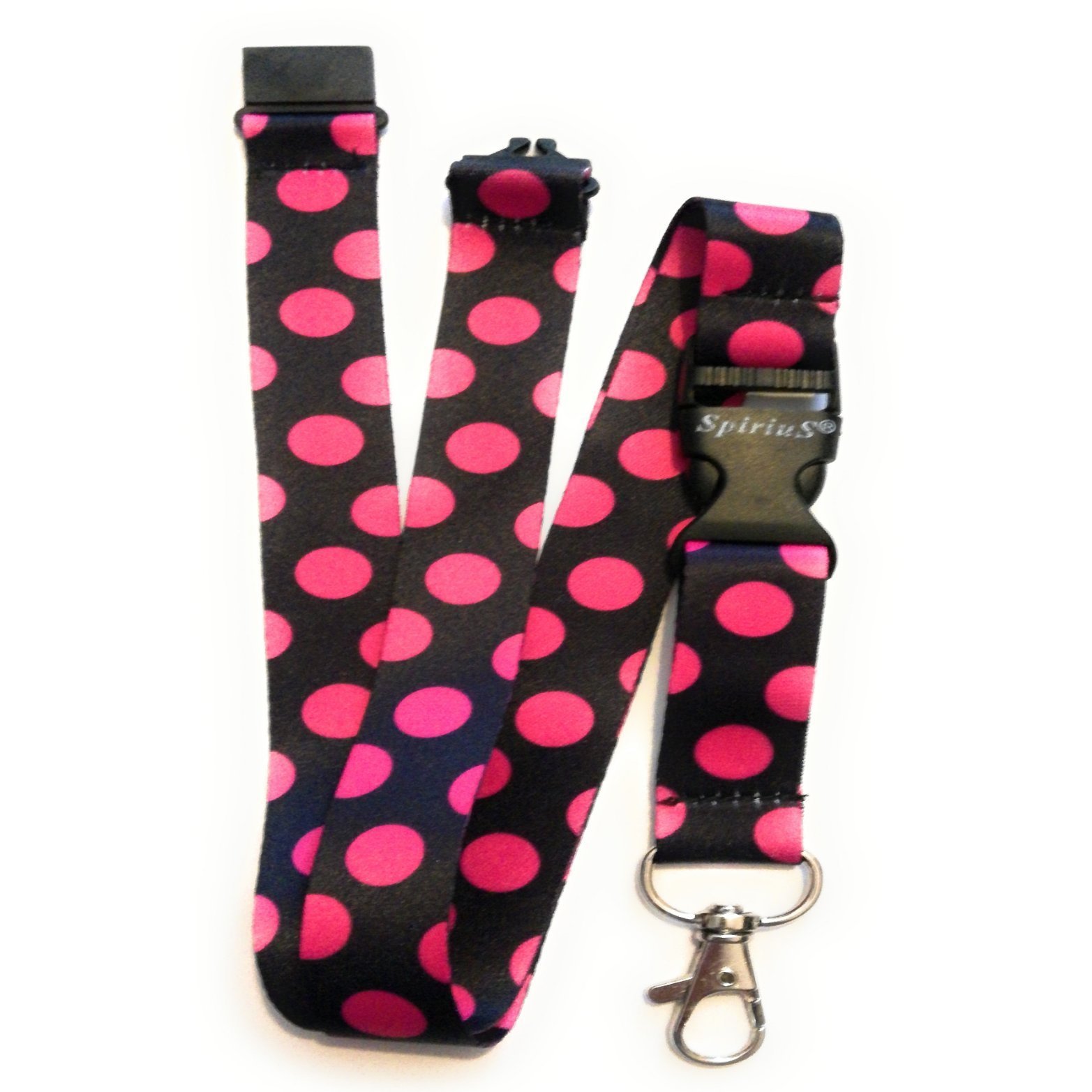 Spirius Pink Original Multicolour Fashion Lanyard Neck Strap For Id Badge/Key Holder Uk (Polka Dot )