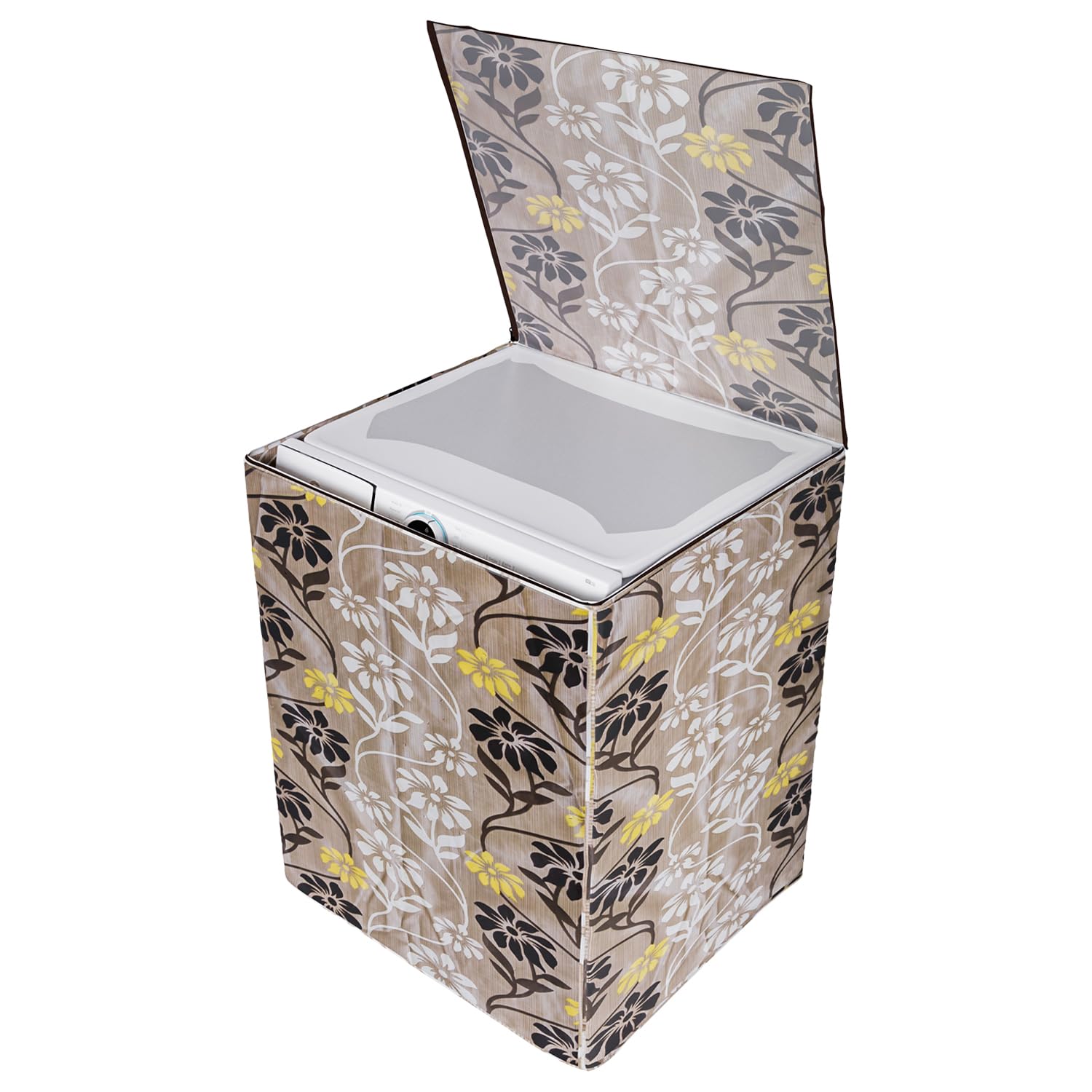 Kuber Industries Washing Machine Cover | Golden Flower Print Washing Machine Cover | Knitting Polyester | Top Load Fully-Automatic Washing Machine Cover | Brown (B0C7C14Z23) Amazon Price History, Amazon Price Tracker