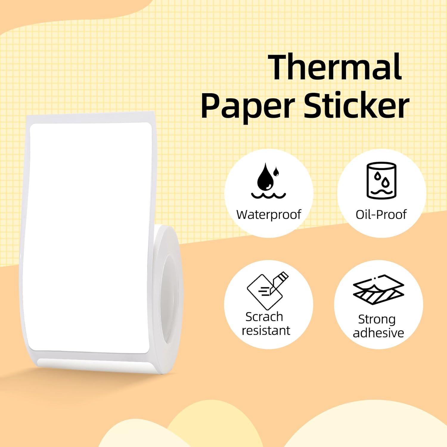 40x70mm (1.57"x2.76") Labels for B1/B21/B3S Label Maker, 3 Rolls Waterproof Thermal Label Paper Sticker for Small Business/Home/Office Use- 110 Labels/Roll, White