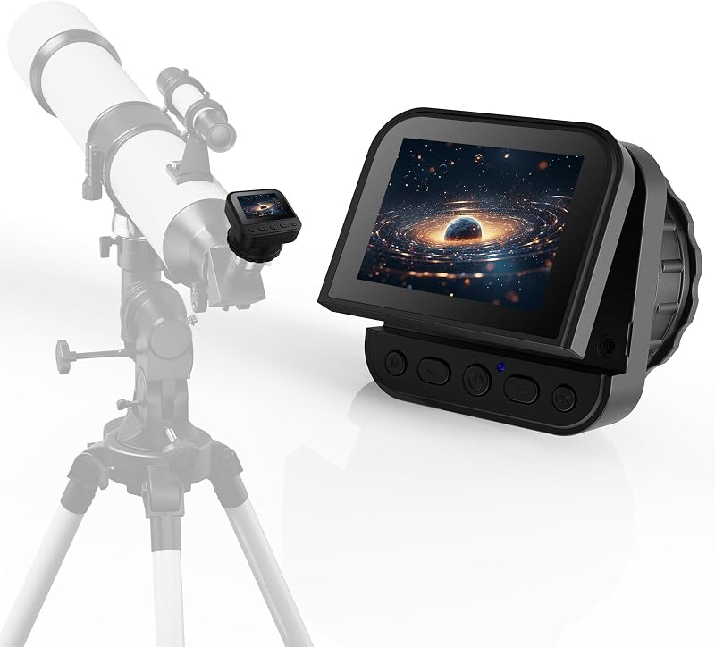 4K Wireless Telescope Camera, 1.25’’ 2’’ Universal Eyepiece Camera | App Control, IR Filter, X16 Zoom, 2.8" Screen, Gift for Astrophotography Enthusiast, Telescope Accessory