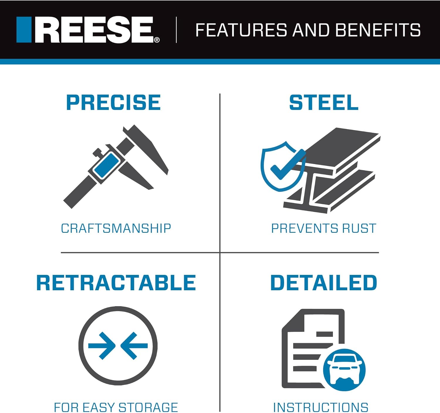 Reese Powersports 2060300 Retractable Transom Tie Down, 2 Inch x 43 Inch, 833 lbs. working load limit and 2,500 lbs. break strength, 2 pack. - Image 4