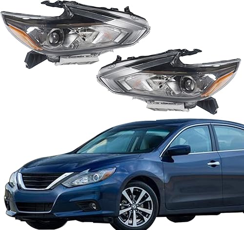 Miniatura 5 de RainMan S Repuesto para faros delanteros Nissan Altima 2016 2017 2018, bisel negro, estilo cromado, par izquierdo y derecho, (26060-9HS9A