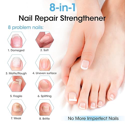 Miniatura 3 de GELLEN Fortalecedor de uñas con aroma a océano, suero de crecimiento de reparación de uñas Pro Care 8 en 1 para uñas finas y dañadas, acabado claro