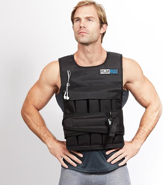RUNmax 20LBS - 150LBS Adjustable Weighted Vest with Shoulder Pads