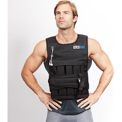 RUNmax 20LBS - 150LBS Adjustable Weighted Vest Wtih Shoulder Pads Option for Men and Women