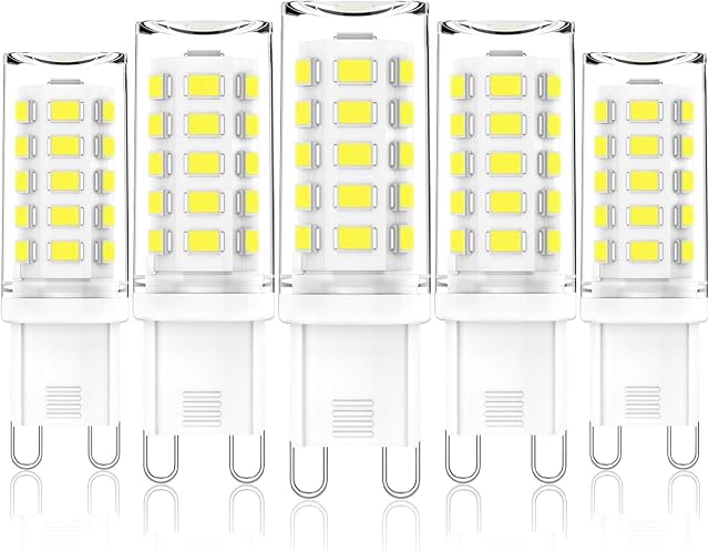 G9 LED Bulbs Dimmable, Cool White 6000K, 3W G9 LED Light Bulb, 28W, 33W, 40W Halogens Equivalent, AC 220-240V, 345LM, CRI>85, Mini G9 LED Capsule Bulb for Chandelier, No Flicker, 5 Pack, CHEERBEE