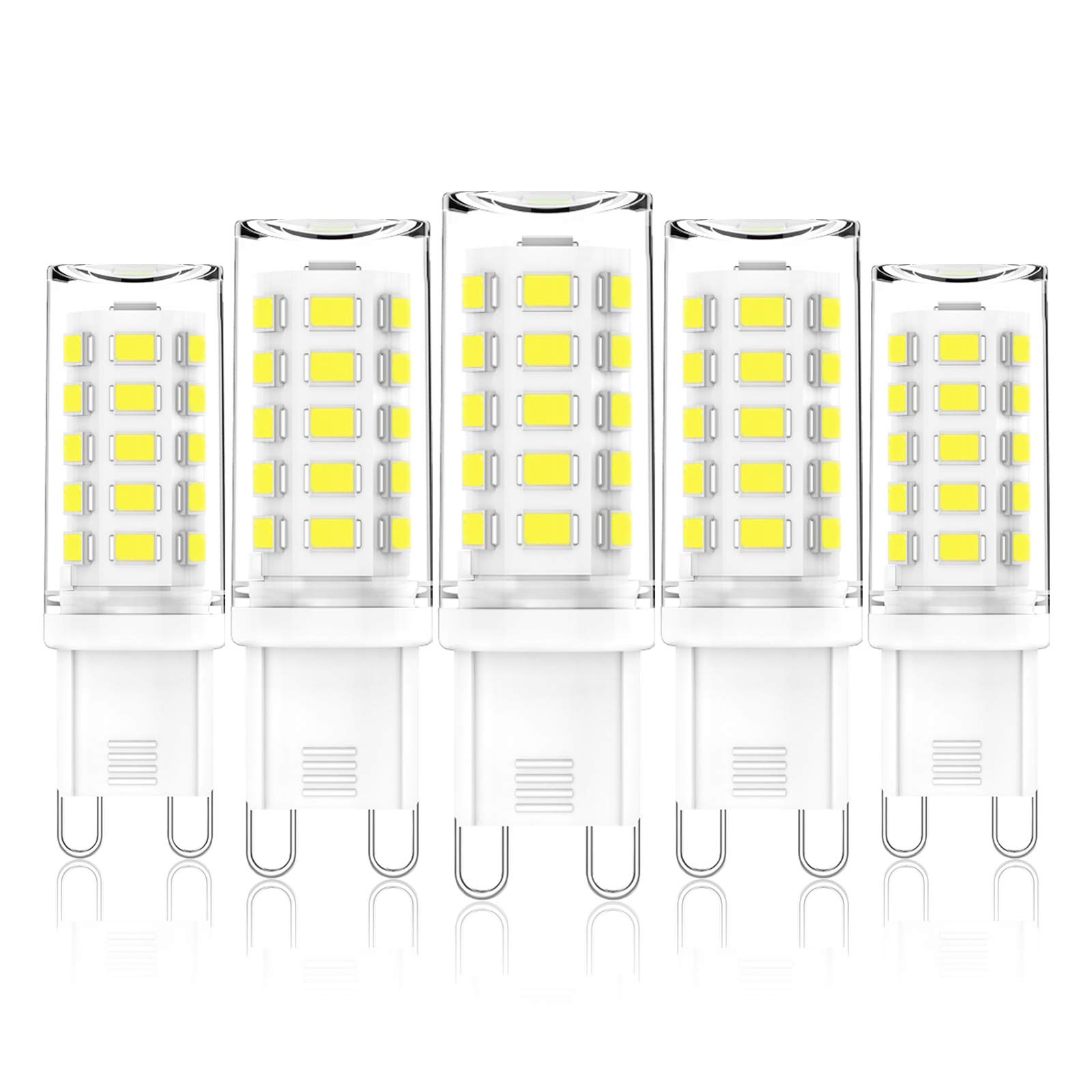 Cheerbee Cool White G9 Led Bulbs Dimmable, 6000K, 3W G9 Led Light Bulb, 28W, 33W, 40W Halogens Equivalent, Ac 220-240V, 345Lm, Cri>85, Mini Capsule Bulb For Chandelier, No Flicker, 5 Pack