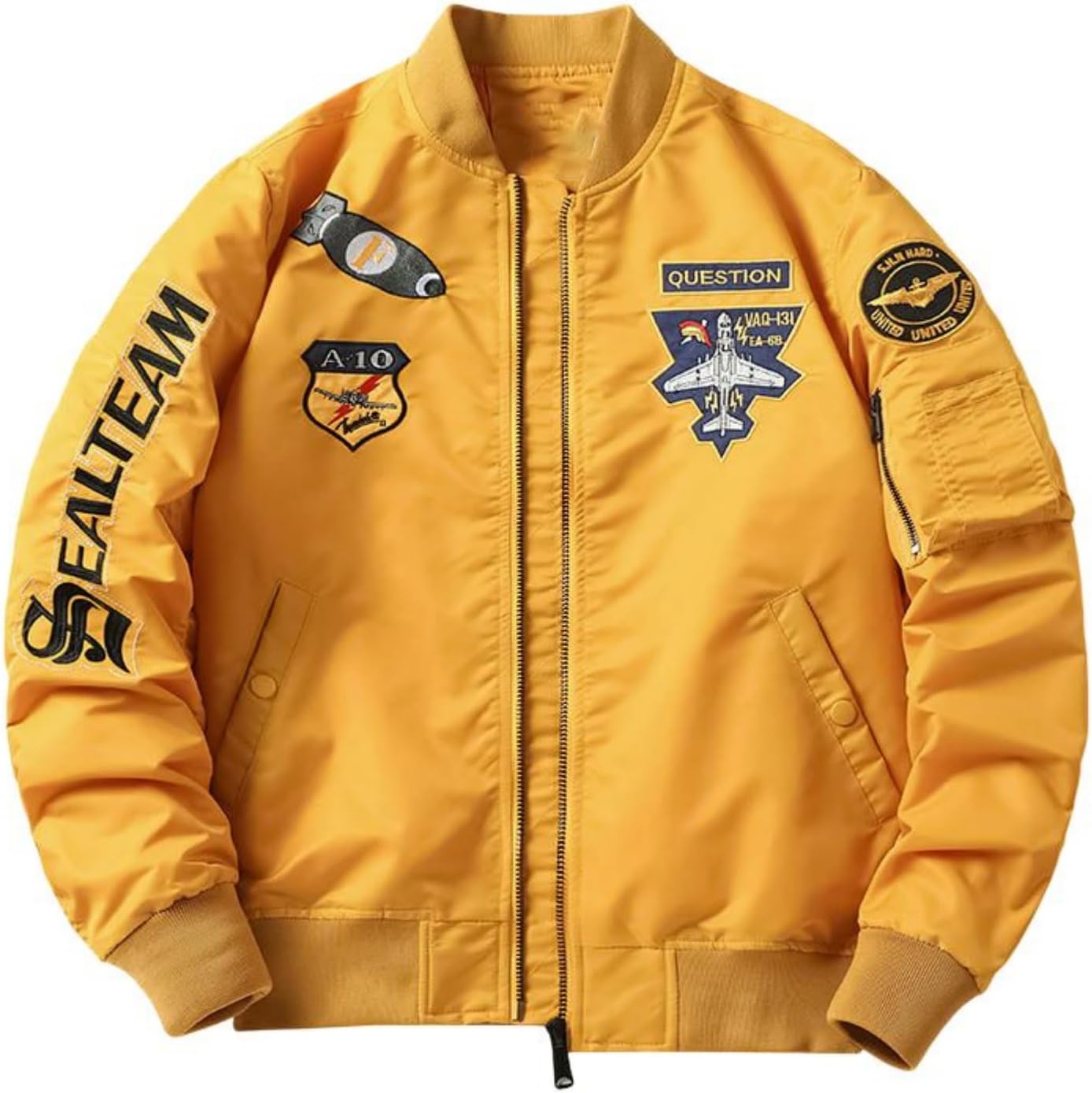 Men’s Spring Autumn Outdoor Vintage Classic Embroidered Bomber Baseball Workwear Jacket Outerwear