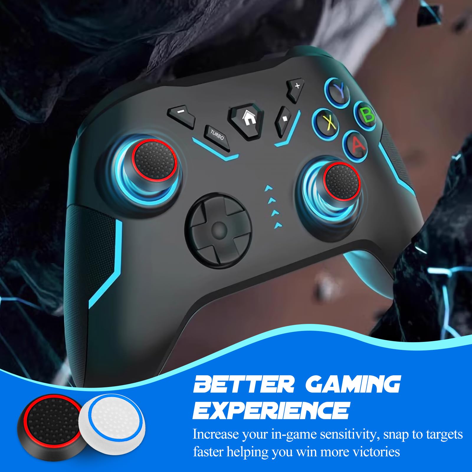 eXtremeRate 8pcs Blauw Antislip Siliconen Joystick Dop voor ps4 Controller, Control Thumb Stick Grips Cover voor ps4, Precision Platporm Verhoogde Analoge Sticks Caps voor ps4 Slim Pro Controller eXtremeRate 8pcs Blauw Antislip Siliconen Joystick Dop voor ps4 Controller, Control Thumb Stick Grips Cover voor ps4, Precision Platporm Verhoogde Analoge Sticks Caps voor ps4 Slim Pro Controller