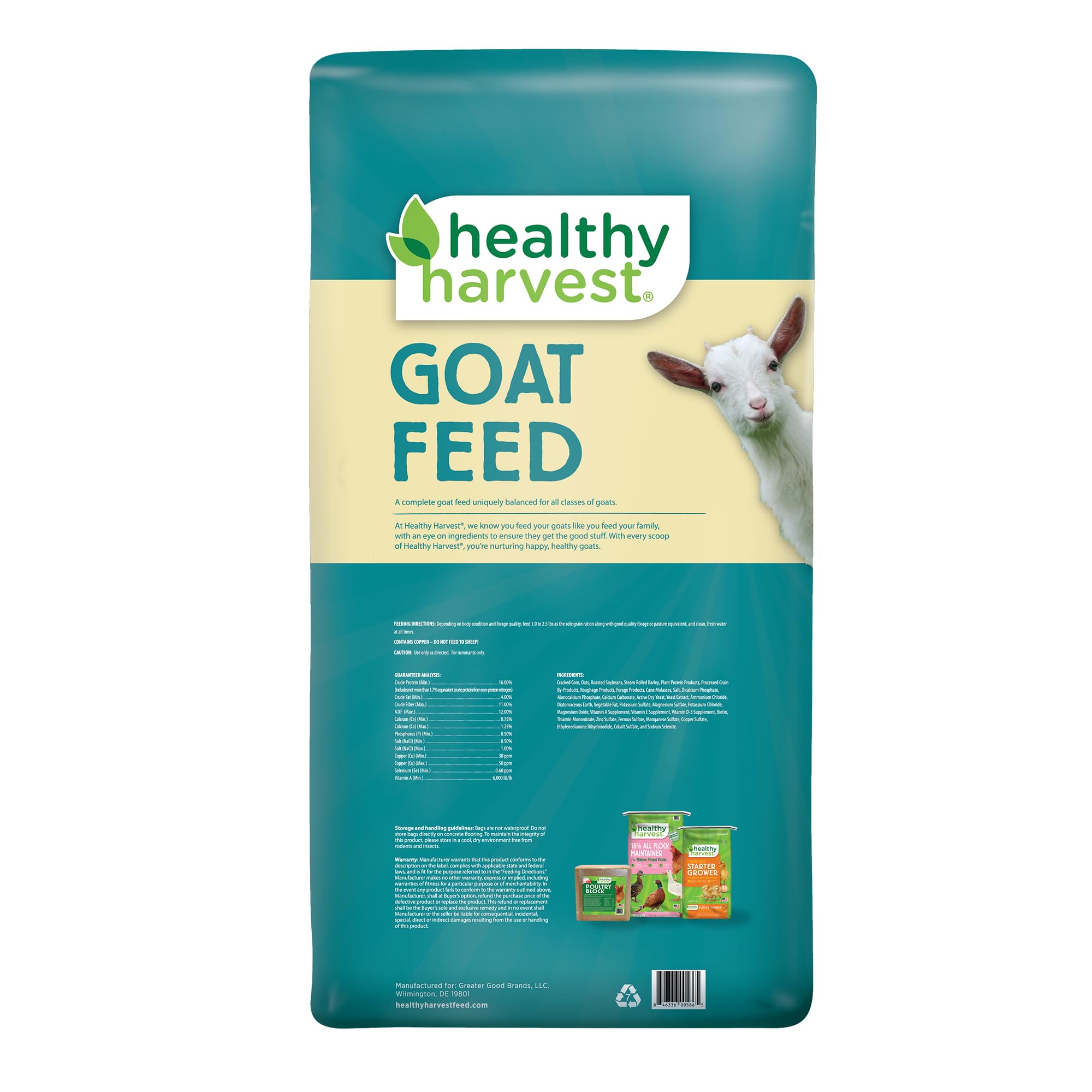 Healthy Harvest All Natural 16% Textured Goat Feed, 40 lb Bag