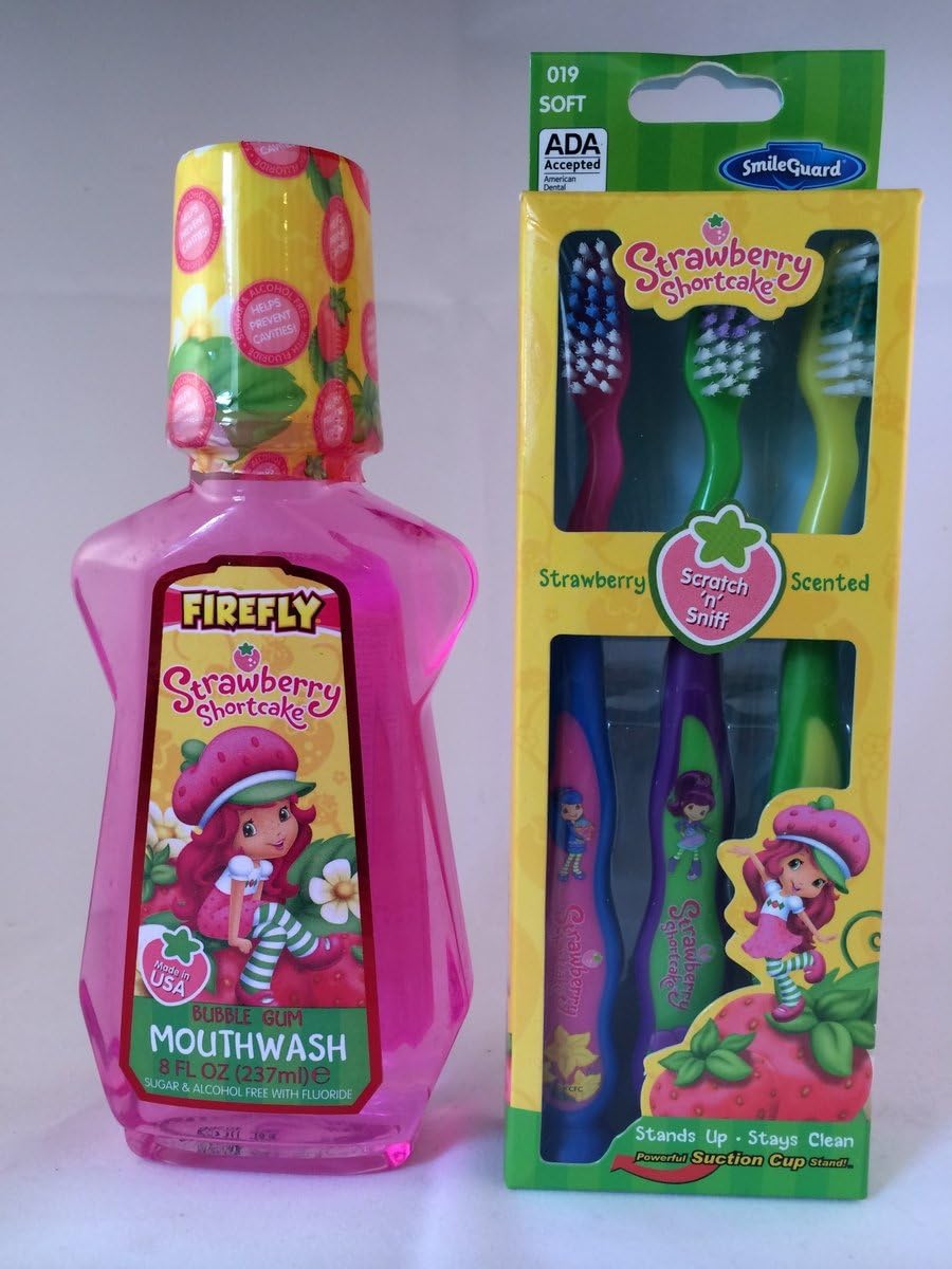Strawberry Shortcake Suction Cup Toothbrush 3 Pack Plus