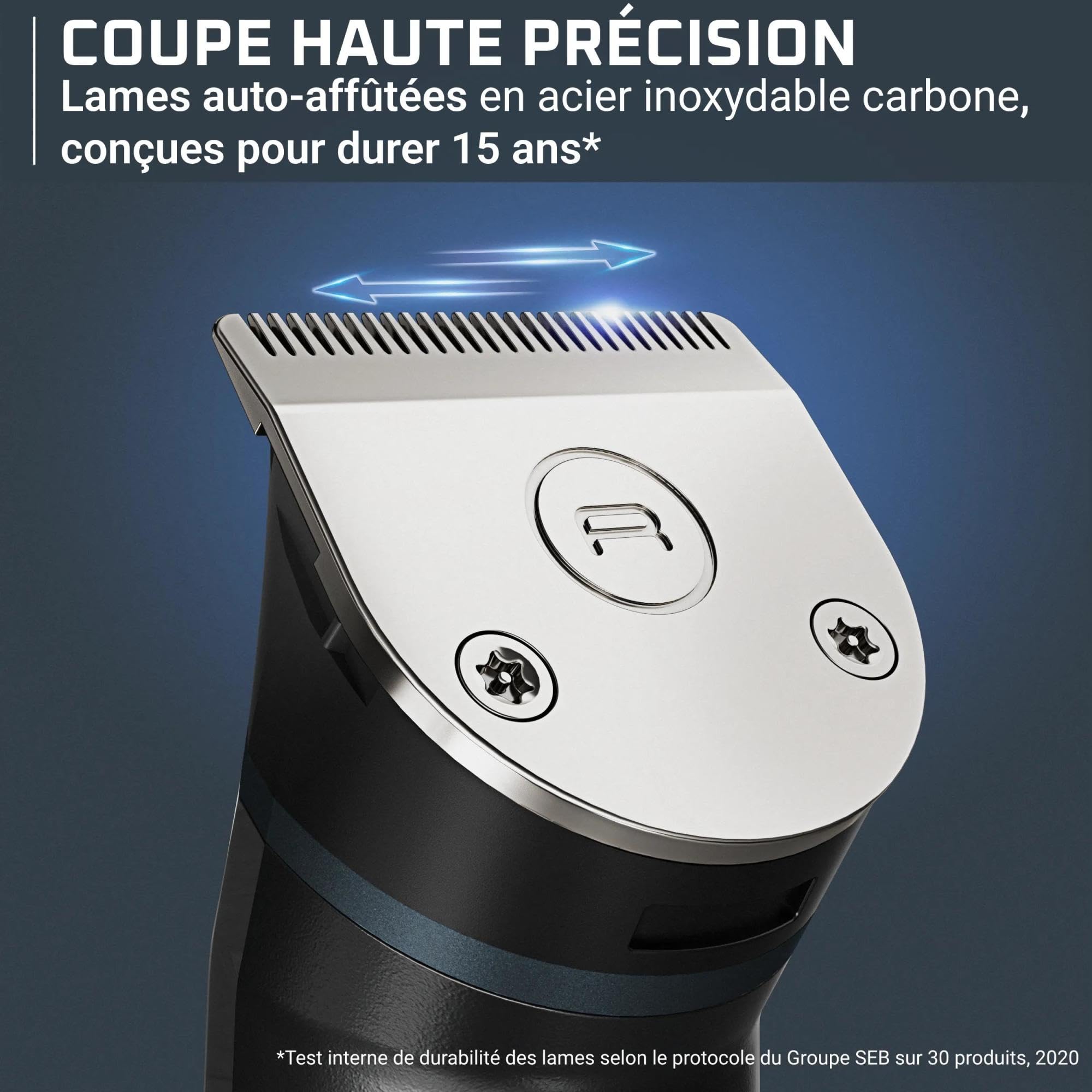 Rowenta X-Series 700, Tondeuse multifonction 11-en-1 TN9610 | Lames en acier inoxydable haute teneur en carbone auto-affûtantes, Étanche, Prise en main ergonomique, Couleur: Noir