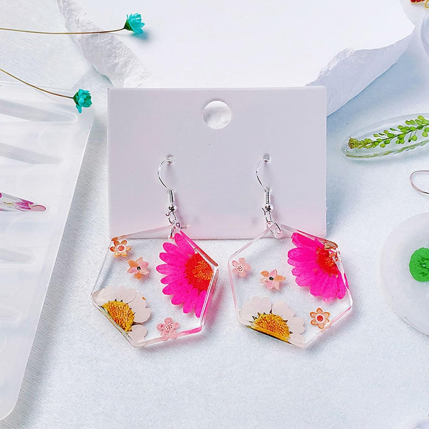 Resin Jewelry Mold, Earring Resin Mold, Perforated Silicone, Sizes of Jewelry Casting Silicone Mold, Resin Mold for Earring Pendant Keychain Jewelry Production, DIY Handicraft Production