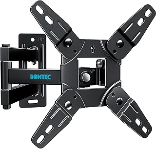 BONTEC Soporte TV Pared Inclinable y Giratorio de 13-42 Pulgadas Planos Curvos LCD LED OLED, Soporte Pared TV con Brazo Extensible, hasta 25 kg, Máx VESA 200x200 mm