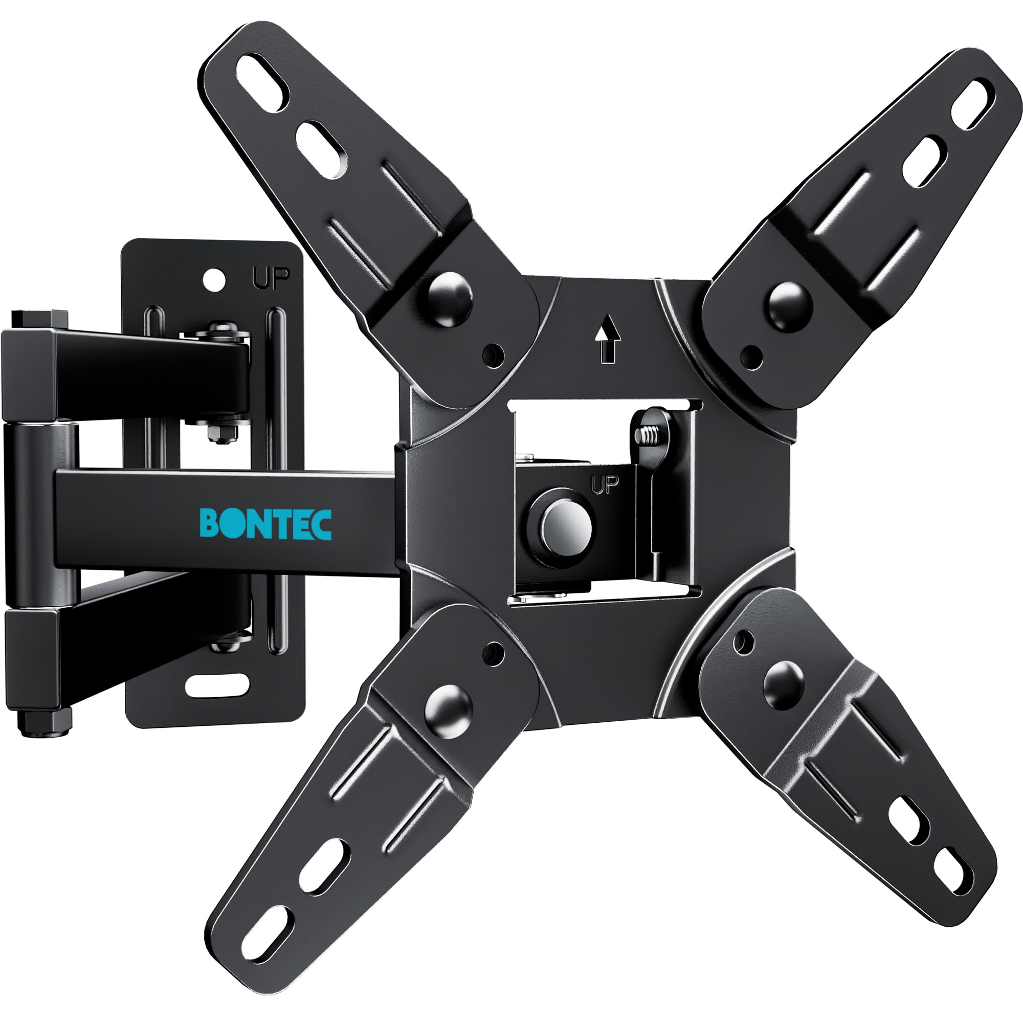 BONTEC Supporto TV Parete13-42 Pollici, Staffa TV Universale per LCD/LED con Braccio Girevole Inclinabile e Rotazione 360°, Porta TV Estensibile Salvaspazio 400 mm,VESA 200x200,fino a 20 Kg