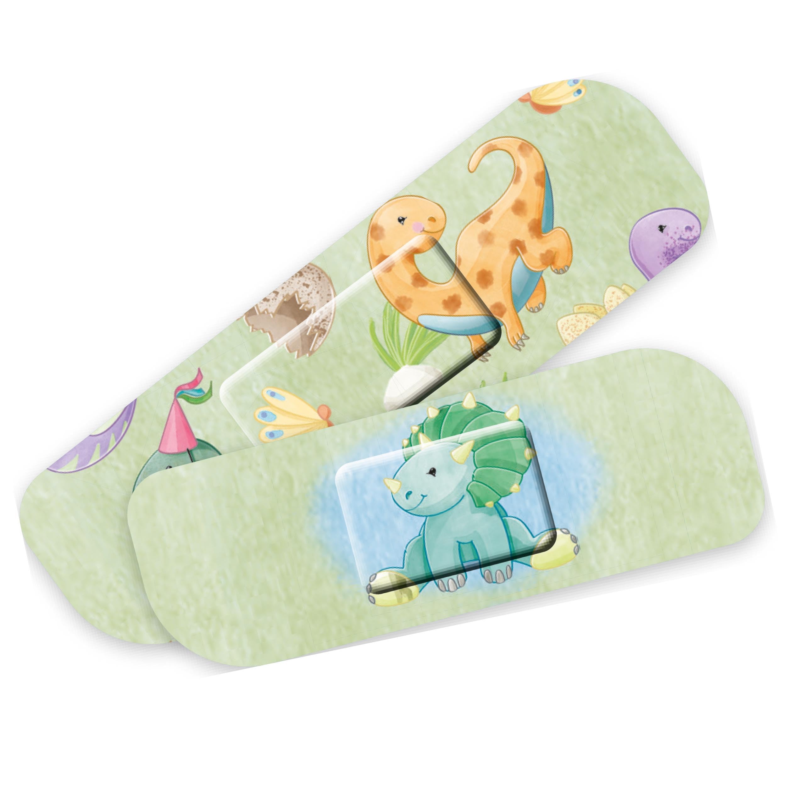 Lutz Mauder Kinder Pflaster Display Set mit 20 Pflasterbriefchen mit 2 Größen (200 Einzelpflaster), Kita, Kindergarten, Arzt, Hort, Erzieher, Geburtststag, Gastgeschenk (Süße Dinos)