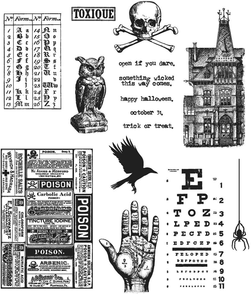 Stampers Anonymous Tim Holtz Cling Mount Halloween Rubber Stamps: Regions Beyond CMS274