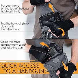 TECEUM Tactical Bag - Shoulder Chest Crossbody Sling Bag for Concealed Carry of Handgun - CCW Compact Pack Gray