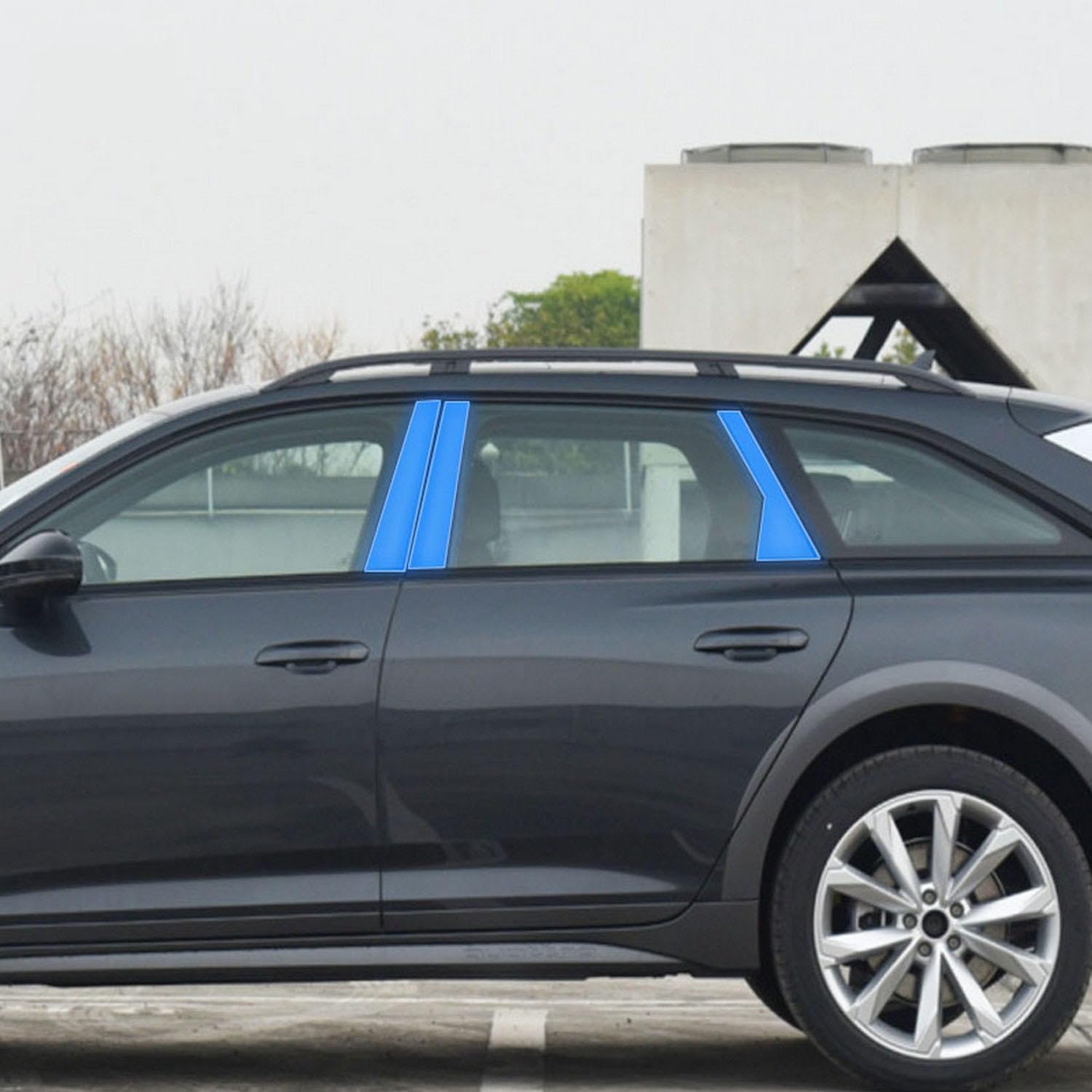 JCAKES Car Exterior Car Window Pillar Anti-Scratch TPU Protective Film Anti-Scratch Repair Film Accessories PPF，for Audi A6 C8 2019-2023