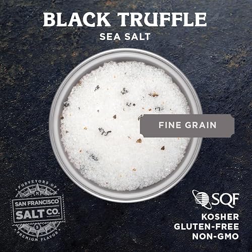 Italian Black Truffle Sea Salt - 10 Oz. Chef's Jar By San Francisco Salt Company #TOP3