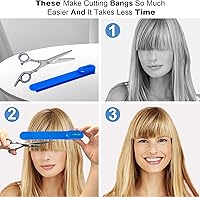 Vista 7 de Tijeras de corte de cabello, kit de corte de cabello para mujeres, herramientas de corte de cabello para el hogar, cortador de flequillo, capas