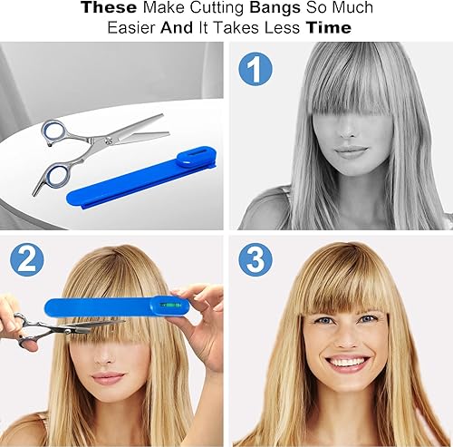 Miniatura 7 de Tijeras de corte de cabello, kit de corte de cabello para mujeres, herramientas de corte de cabello para el hogar, cortador de flequillo, capas y