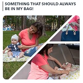 Baby Changing Mat - 31,5 x 25,5 inch Waterproof Portable Travel Changing Pad - Wipeable Liners with Reinforced Double Seams - Change Diaper On The Go - Foldable Large Baby Nappy Changer Mat