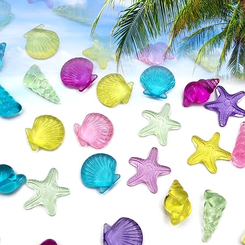 4 Styles 100 pcs Acrylic Ocean Sea Shells Assorted Seashells