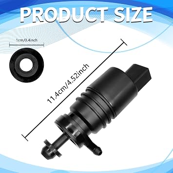 Windshield Wiper Pump Replacement, Windshield Washer Fluid Pump with Grommet for BMW, Mercedes-Benz, 67128362154, 67128377612, Standard Car Accessories Parts for Most Vehicles(Black)