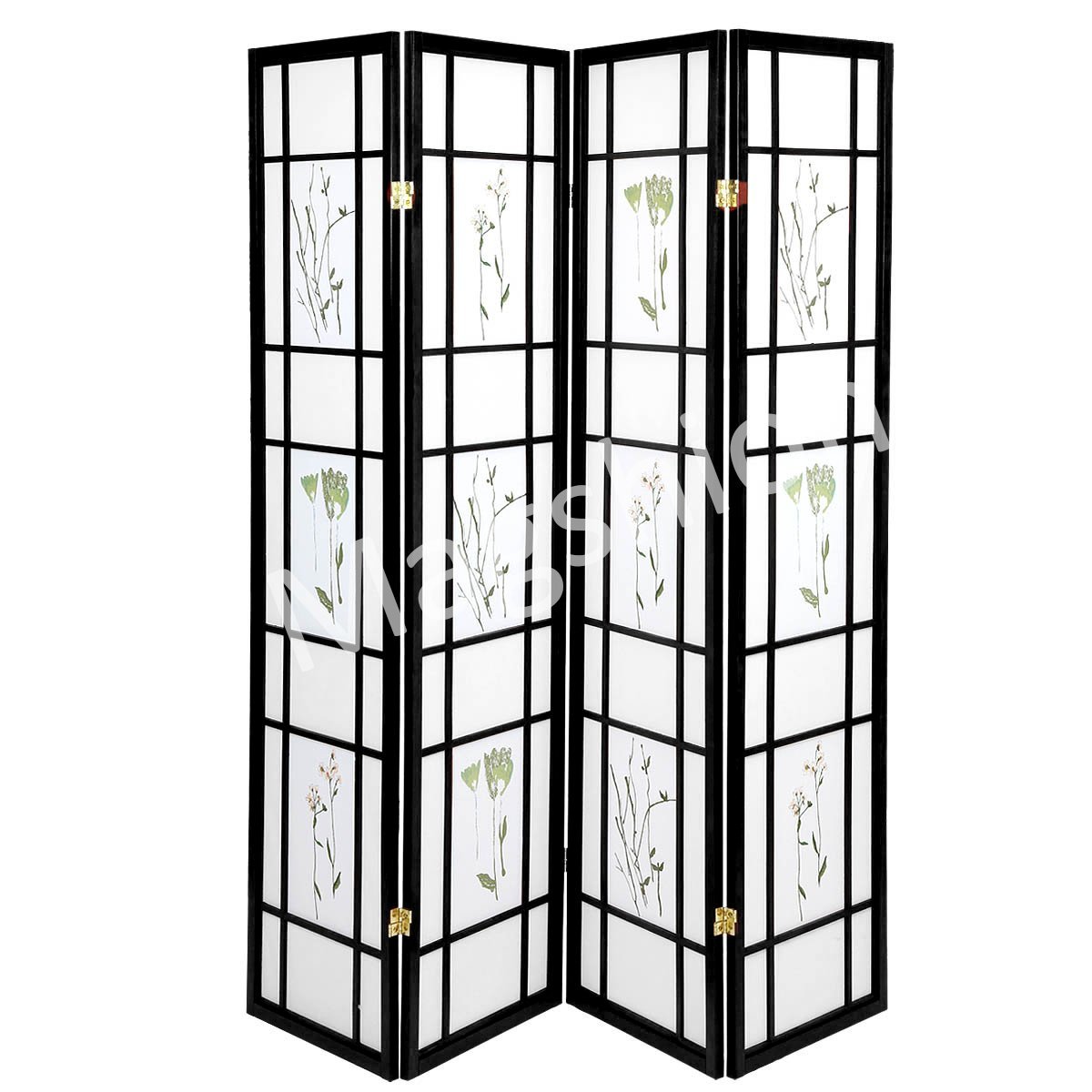 Home Magshion Oriental Room Divider Hardwood Shoji Screen 4 Panel