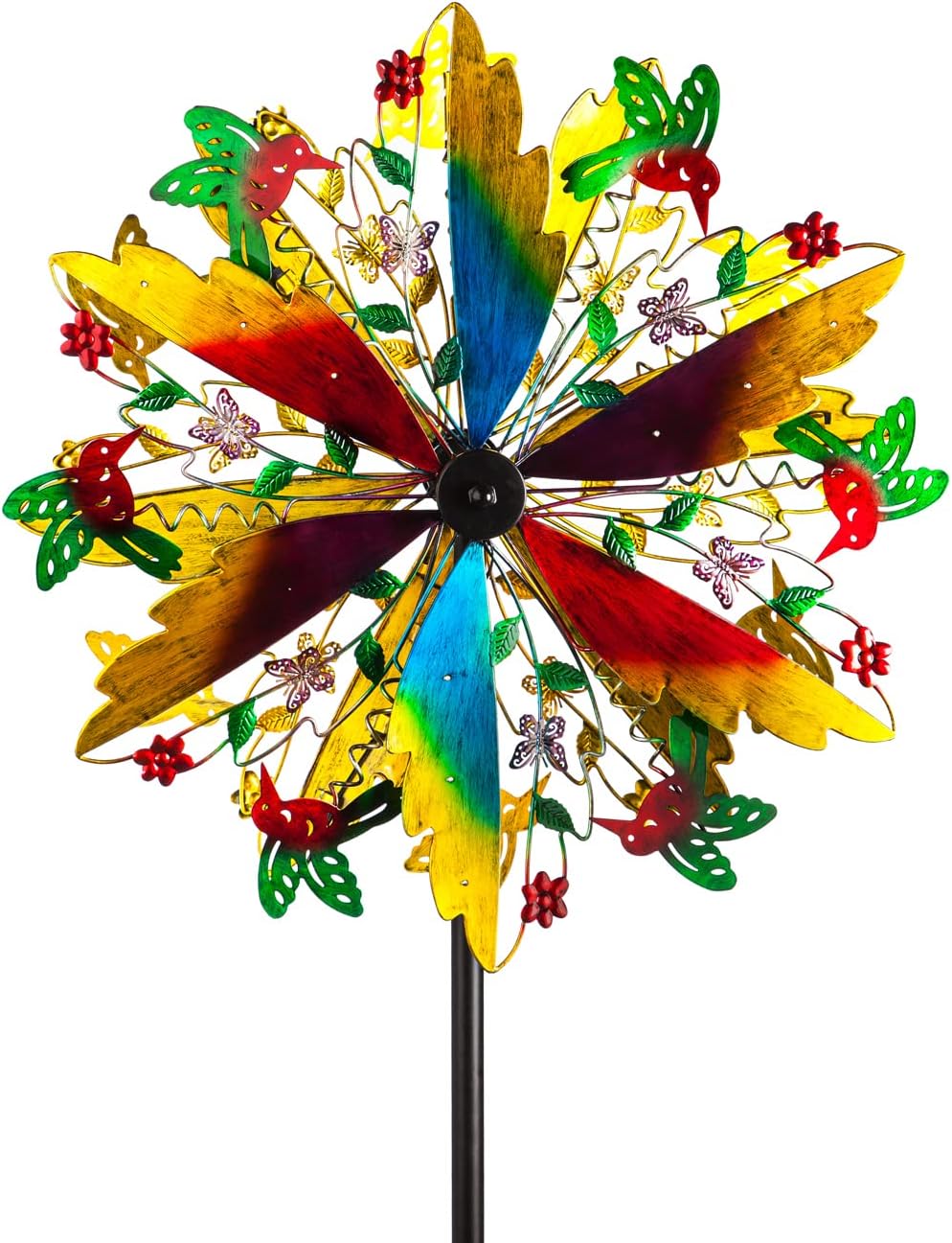 Evergreen 75" H Wind Power Lighted Wind Spinner Hummingbird