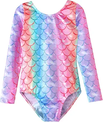 HOZIY Gymnastics Leotards for Girls Unicorn Pink Purple Sparkly Dancewear Activewear Quick Dry