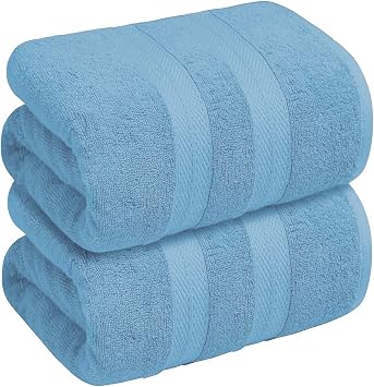 manucci 2X Extra Large Super Jumbo Bath Sheet 100 x 200 cm Luxury 100% Egyptian Combed Cotton Towel Highly Absorbent XXL Bath Sheets Soft Hotel Quality Big Bath Towels Aqua/Mint